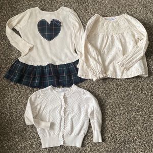 Size 4T assorted girls cream colored tops